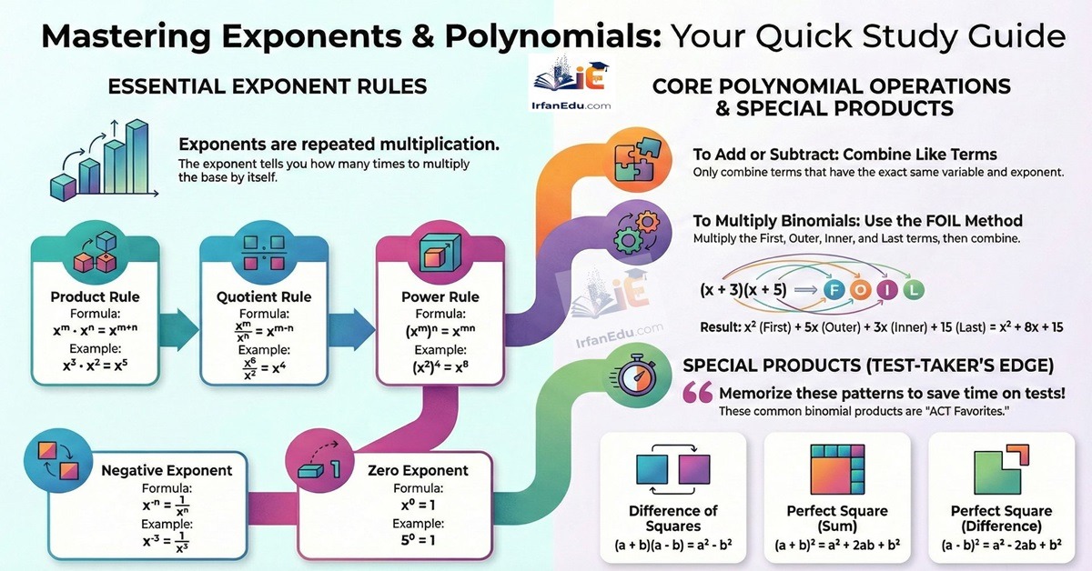 Exponents and Polynomials: Simplifying and operations | ACT Math Guide