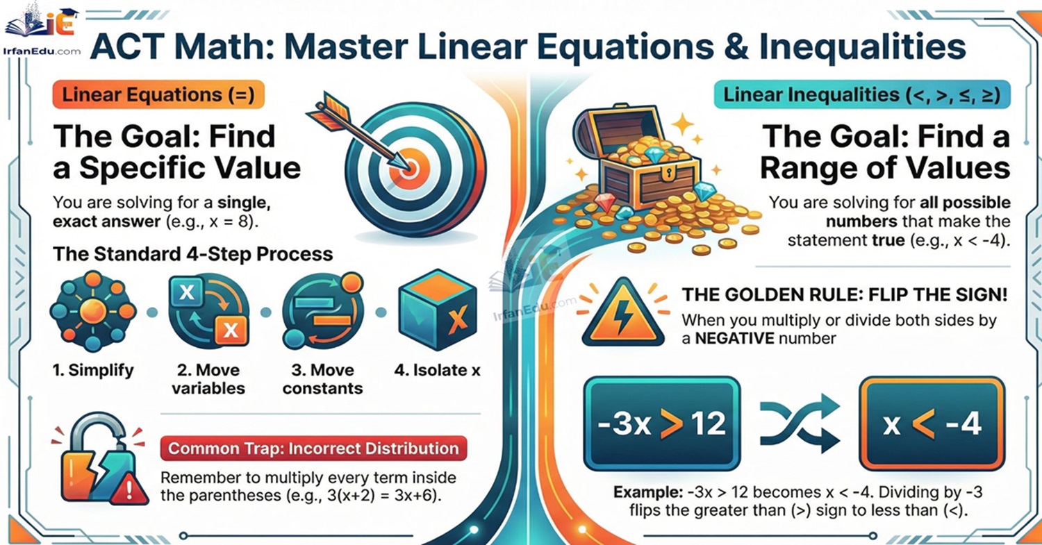 Linear Equations and Inequalities  | Elementary Algebra ACT Math Guide