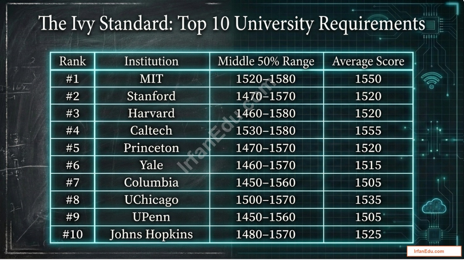 SAT Test Calculator 2026 - Top 10 University Requirements SAT Score