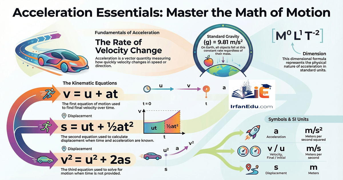 Acceleration Calculator – Solve All Equations of Motion Instantly