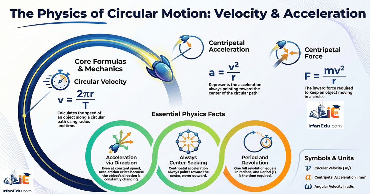 Circular Motion Calculator: Circular Velocity and Centripetal Acceleration