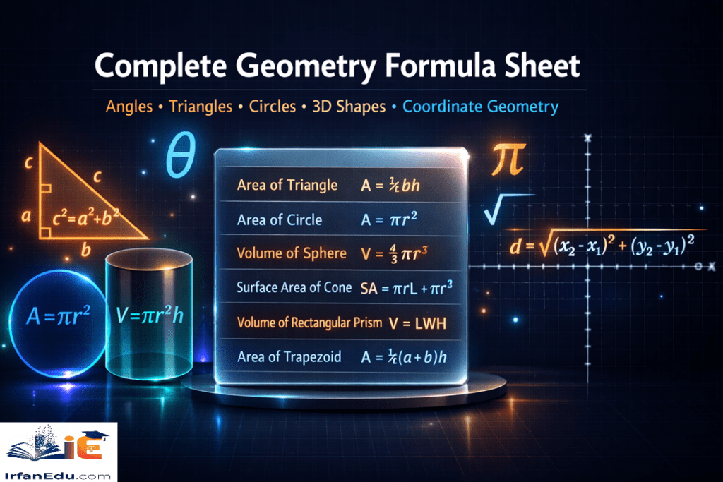 Complete Geometry Formula Sheet Every Formula You Need irfanedu