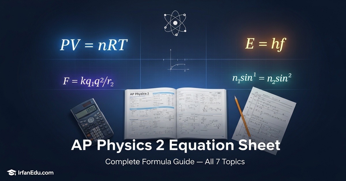 Physics 2 Equation Sheet: Complete AP Formula Guide | IrfanEdu